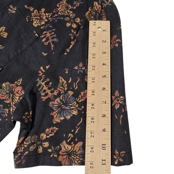 Vans Mens XXL Charcoal Gray Floral Tropical Button Down Shirt Resort Vacation - Picture 8 of 10